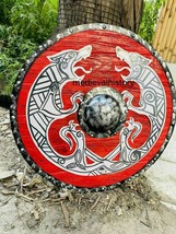 Medieval Dragon Valhalla Shield Fenrir 3D Relief Viking Shield For Role &amp;Cosplay - £138.16 GBP