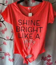 NWT Hey Collection M Shine Bright Like A Diamond Neon Pink Shirt SS Size M - £18.83 GBP