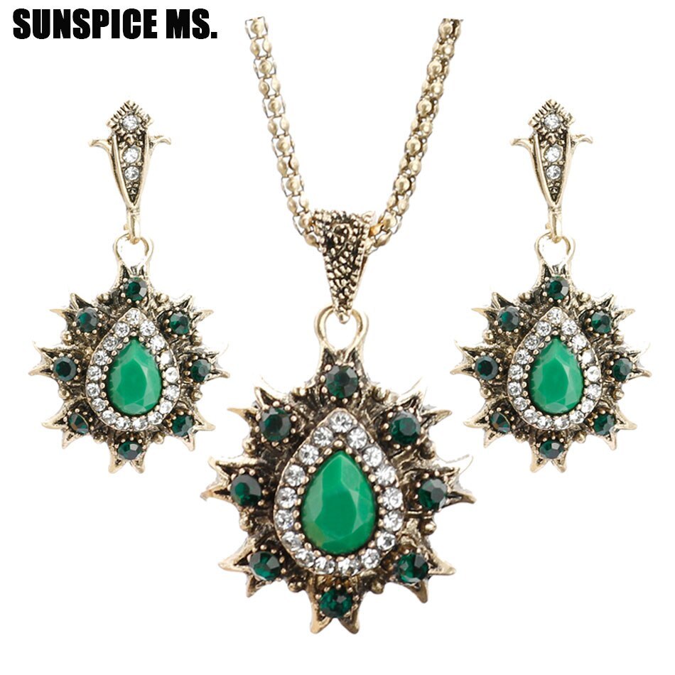 Primary image for 2018 India Vintage Look Jewelry Sets Pendants Necklace Drop Earring For Women Br