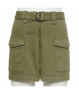 SO® D-Ring Belted Stretch Mini Skirt Burnt Olive Women&#39;s Jr. Sz 9/29W WT... - $20.47