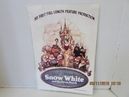 WALT DISNEY&#39;S SNOW WHITE LAMINATED POSTER PRINT MULTIPLANE TECHNICOLOR 1... - $20.41