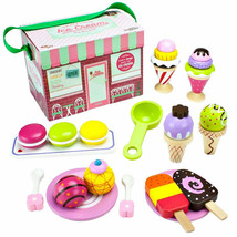 Traveling Ice Cream Parlor Wood 25 Piece Playset  - £23.27 GBP