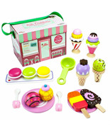 Traveling Ice Cream Parlor Wood 25 Piece Playset  - £23.66 GBP