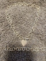 Heart Charm Toggle Solid Sterling Silver Necklace Bracrlet Set (107 grams) - £193.81 GBP