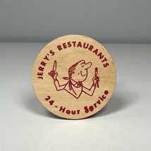 Jerry’s Restaurant Coffee Token Wooden Nickel Good For One Cup Vintage - £5.48 GBP