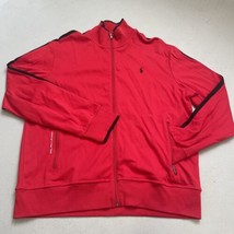 POLO RALPH LAUREN Track Jacket Men&#39;s Small Red Full Zip Athleticwear Cotton - $34.64