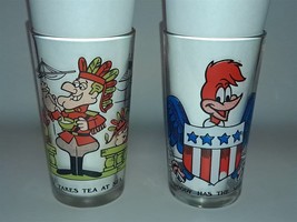 2 Arby&#39;s 1976 Bicentennial Drinking Glasses - Woody Woodpecker + Dudley Do-Right - $18.00