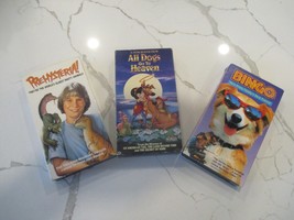 VHS kids movie bundle set Prehysteria All dogs go to Heaven Bingo family fun - £31.23 GBP