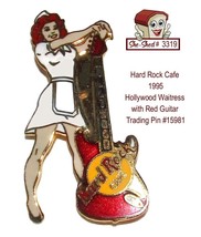 Hard Rock Cafe 1995 Hollywood Waitress with Red Guitar Trading Pin 15981 - $19.95