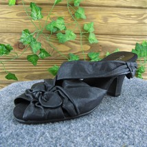 Aerosoles Gintility Women Strappy Sandal Shoes Black Leather Size 8 Medium - £19.89 GBP