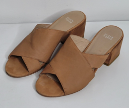 Eileen Fisher Women Sandals Size 9 Criss Cross Slide Heels Leather Shoes... - £23.59 GBP