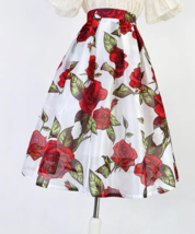 Summer Pink Floral Midi Party Skirt Outfit Women Organza Plus Size Midi Skirt image 10