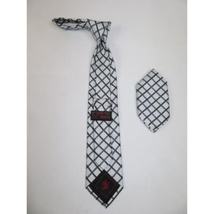 Mens Steven Land Density 100% Satin Silk Crystal Tie/Hankie Set CR29-02 White image 3