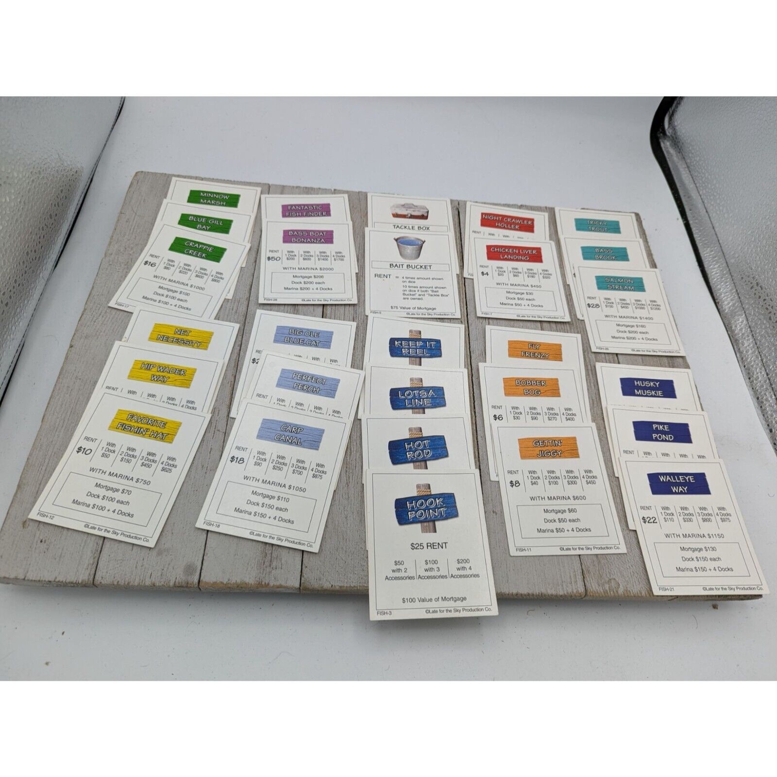 Primary image for Fishinopoly 1998 Game Replacement Property Cards