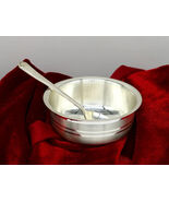 999 pure fine silver handmade solid bowl and spoon,baby utensils set sv180 - €209,12 EUR
