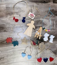 Lot Of 13 Wood Cut Out Shapes For Any Occasion - Some Unfinished Wood - $5.94