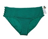 Time and Tru Womens 2XL Green Gem Lattice Side High Waist Bikini Bottom - $13.96