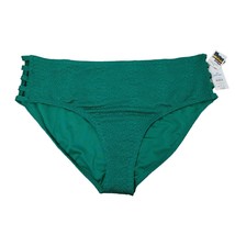 Time and Tru Womens 2XL Green Gem Lattice Side High Waist Bikini Bottom - $13.96