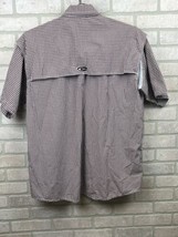 Drake Waterfowl Fishing Shirt Lg Short Sleeve Burgundy Plaid Garnet Breathable  - £16.23 GBP