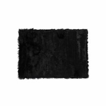 2&#39; X 3&#39; Black Faux Fur Animal Print Area Rug - £61.49 GBP