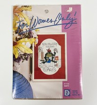 DESIGNS FOR THE NEEDLE FOR WOMEN ONLY &quot;HOUSEWORK CAUSES  WARTS&quot; CROSS ST... - $7.67