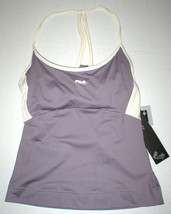 NWT $45 Womens New Fila XS Tank Top Bra Muted Purple Off White Yoga Pilates Barr - £35.60 GBP