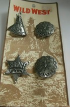 Vintage Wild West Button Covers Silver-tone Metal - $32.67