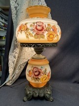 Unusual Large Falkenstein Vtg GWTW Hurricane Lamp Floral 25” Tall Hand Painted - £151.80 GBP