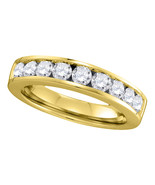 14kt Yellow Gold Womens Round Channel-set Diamond Single Row Wedding Band - $30,196.05 MXN