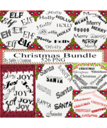 Christmas Bundle Word Fonts 1-Digital ClipArt-PNG-Art Clip-Text-Gift Tag - £3.98 GBP