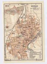 1910 Original Antique Map Of Dessau Germany - £16.82 GBP