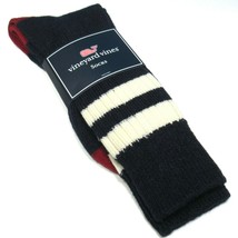 Vineyard Vines Men&#39;s Rugby Stripe Boot Socks Alpaca Blend Navy Peru One Size - £19.48 GBP