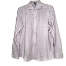 Chaps Womens Blouse Size Large Button Front Long Sleeve Collared Pink Stripe - £10.98 GBP