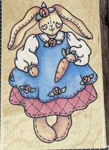 Rubber Stampede Country Bunny Carrot Rabbit Stitched Rubber Stamp Wood #... - $13.97