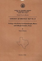 Geologic Map: Rocky Creek Quadrangle, Texas - £9.50 GBP