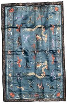 Handmade antique Chinese collectible silk textile 2.6&#39;x3.8&#39; (79cm x 115cm) 1870s - £2,344.61 GBP