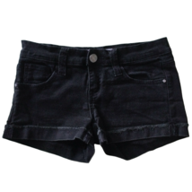 RSQ Jeans Womens Malibu Style Shorts Size 3 Juniors Black Cuffed Stretch... - $17.69