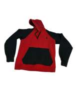 Vintage Air Jordan Color Block Red &amp; Black Hoodie Size Medium Y2K Rare - $85.50