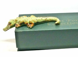 Golden Pond Collection Green Ceramic Shelf Crocodile 6 Inches - £27.37 GBP