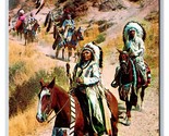 Indian Procession Ellensburg Rodeo Washington WA UNP Chrome Postcard U13 - $4.90