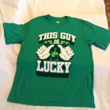 St Patricks Day shirt Size 14 16 This Guy IS Lucky T shirt green new - $14.59