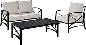 Crosley Furniture KO60014BZ-OL Kaplan Outdoor Metal 3-Piece Seating Set ... - £962.25 GBP
