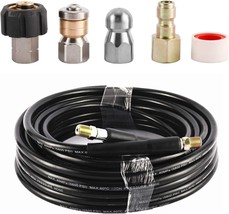 Pressure Washer 50 Ft Feet Sewer Jet Hose 1/4&quot; 1/4 NPT Drain Cleaning Rotating - £23.98 GBP