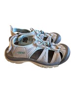 KEEN Womens Waterproof Leather Sandals Gray Aqua Sz 8 - $27.69