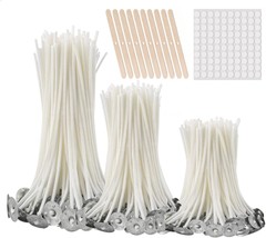 300Pcs Functional Smokeless Candle Wicks Pre Waxed Cotton Wick with Metal  - $421.61 MXN