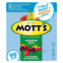 1x Mott&#39;s Fruit Snacks, Assorted Fruit, 0.8 oz, 90-count, Gluten Free - $35.96