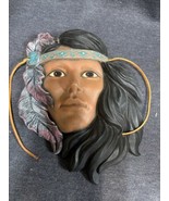 Vintage Native American Indian Woman 10&quot; 3D Bust Wall Hanging Ceramic Pl... - £15.01 GBP