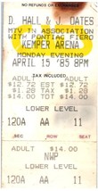 Vintage Hall &amp; Oates Ticket Stub April 15 1985 Kemper Arena Kansas City MO - $24.74