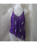 Purple sleeveless top with silvery beads and sequins - £31.85 GBP