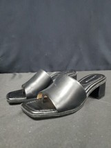 Alex Marie Black Leather Slip On Block Sandals Mules Shoes Sz 7.5 Barely... - $18.66
